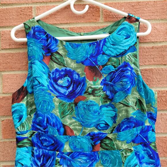 L.K. Bennett Silk Floral Sheath Sleveless Dress size 10 - Picture 3 of 6